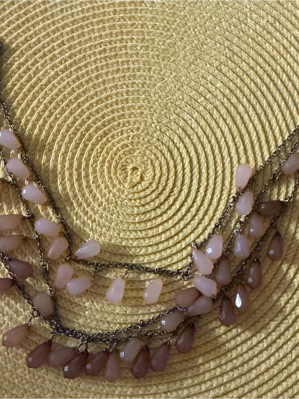 Layered Pink Teardrop Statement Necklace - Women Jewelry